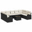 Sofa Sæt med pude 10 pcs Sort Poly Rattan