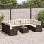 Sofa Sæt med pude 10 pcs Brun Poly Rattan
