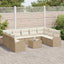 Sofa Sæt med pude 10 pcs Beige Poly Rattan