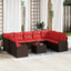 Sofa Sæt med pude 10 pcs Brun Poly Rattan