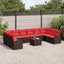 Sofa Sæt med pude 11 pcs Brun polyrattan