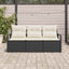 Sofa Sæt 3 pcs Sort polyrattan