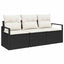 Sofa Sæt 3 pcs Sort polyrattan