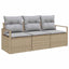Sofa Sæt 3 pcs Beige polyrattan