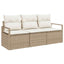 Sofa Sæt 3 stk. Beige polyrattan