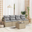 Sofa Sæt 5 pcs Beige og grå polyrattan