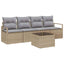 Sofa Sæt 5 pcs Beige og grå polyrattan