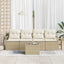 Sofa Sæt 5 pcs Beige og creme polyrattan
