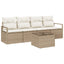 Sofa Sæt 5 pcs Beige og creme polyrattan