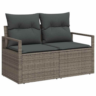 Sofa Sæt med pude 6 pcs Grå polyrattan