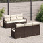 Sofa Sæt med pude 7 pcs Brun og Creme polyrattan