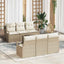 Sofa Sæt med pude 7 pcs Beige og creme polyrattan
