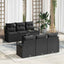 Sofa Sæt med pude 7 pcs Sort polyrattan