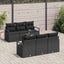 Sofa Sæt med pude 7 pcs Sort polyrattan