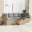 Sofa Sæt med pude 7 pcs Beige og grå polyrattan