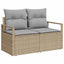 Sofa Sæt med pude 7 pcs Beige og grå polyrattan