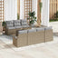 Sofa Sæt med pude 8 pcs Beige og grå polyrattan