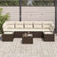 Sofa Sæt 8 pcs Brun og Creme polyrattan