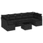 Sofa Sæt 8 pcs Sort polyrattan