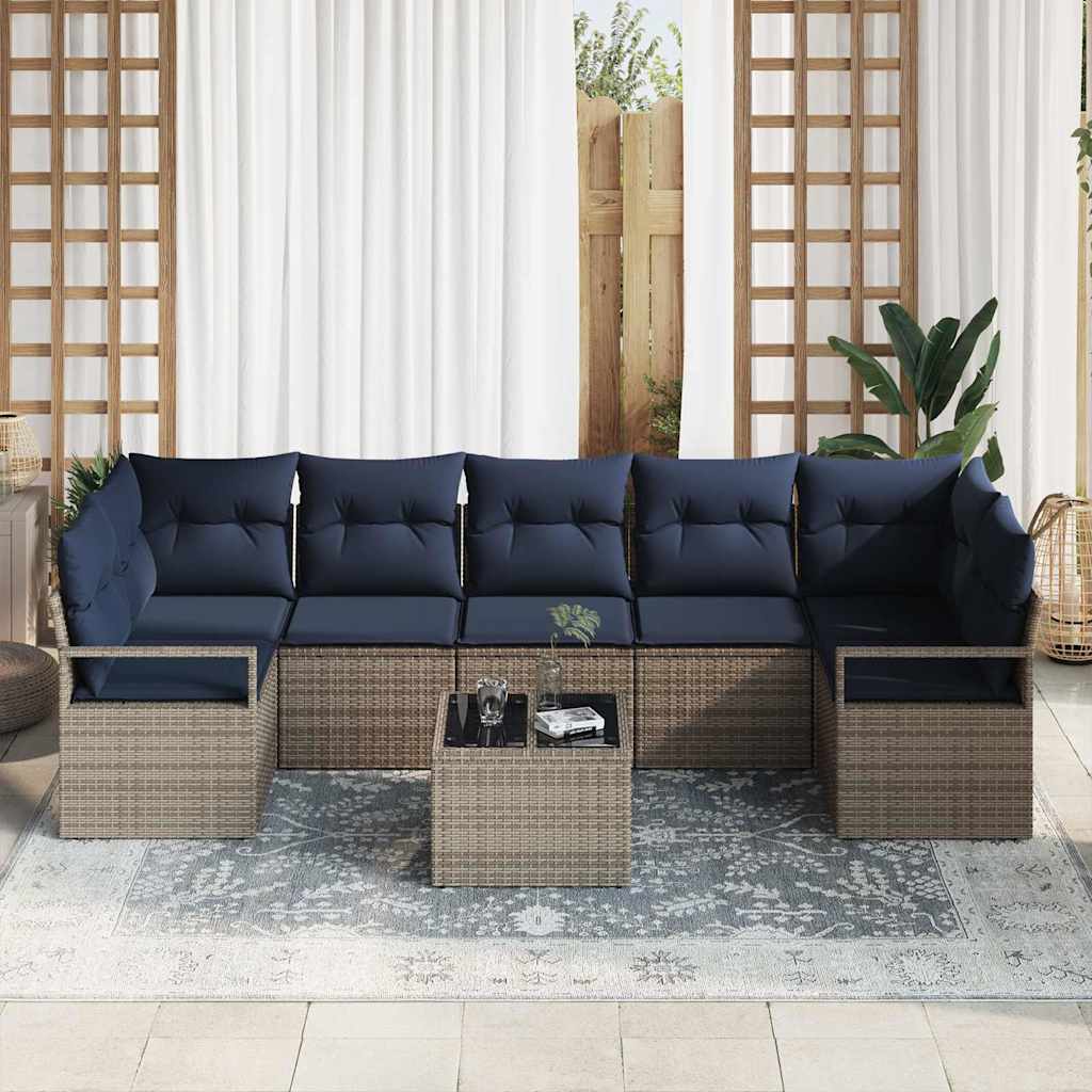 Sofa Sæt 8 pcs Grå polyrattan