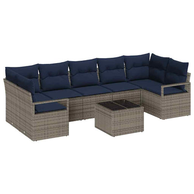 Sofa Sæt 8 pcs Grå polyrattan