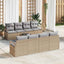 Sofa Sæt med pude 7 pcs Beige og grå polyrattan