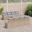 Sofa Sæt med pude 7 pcs Beige og grå polyrattan