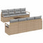 Sofa Sæt med pude 7 pcs Beige og grå polyrattan