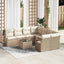 Sofa Sæt 9 stk. 8-Antal sæder Beige og creme Polyrattan