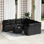 Sofa Sæt med pude 9 pcs Sort polyrattan