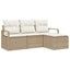 Sofa Sæt 4 stk. Beige polyrattan