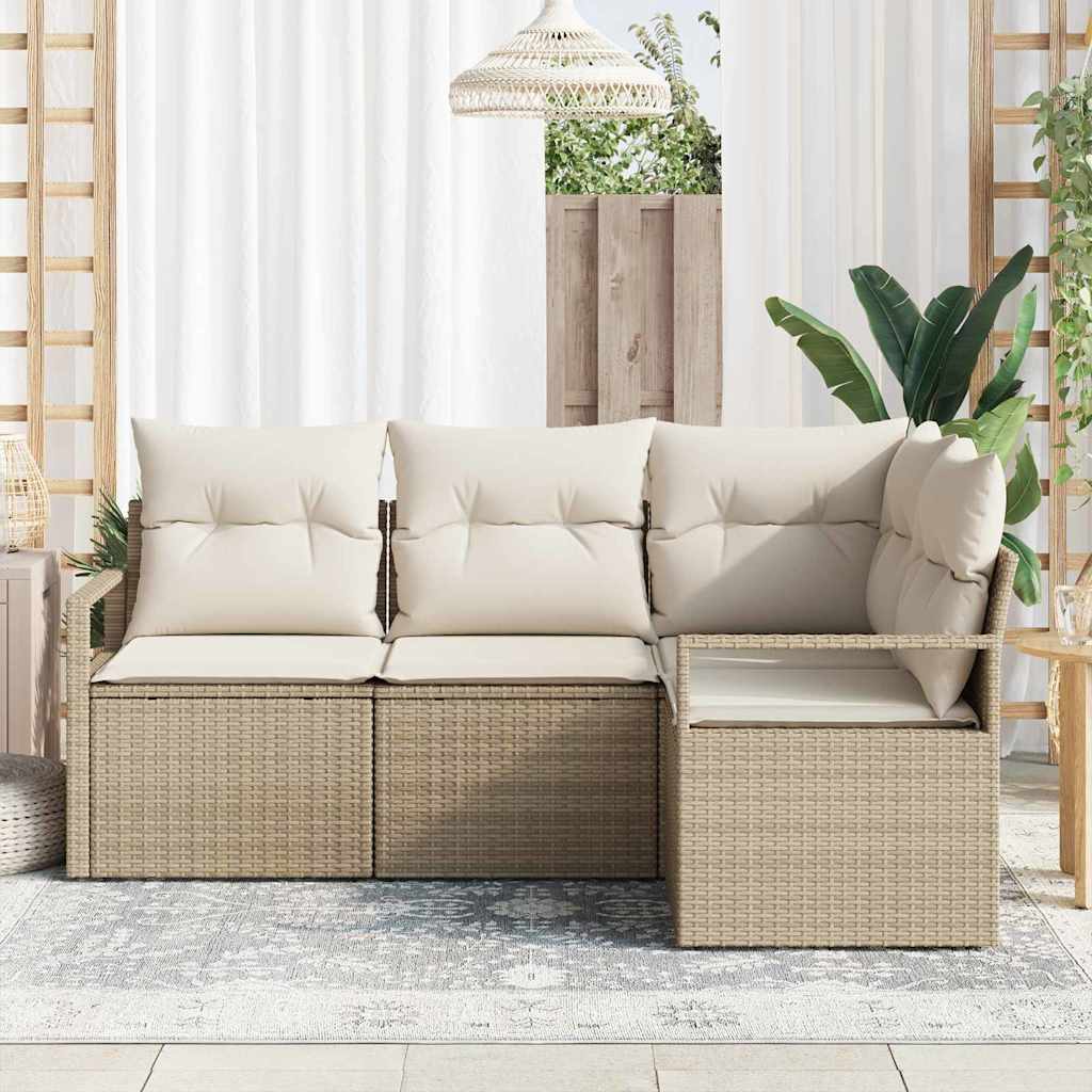 Sofa Sæt 4 pcs Beige polyrattan