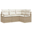 Sofa Sæt 4 pcs Beige polyrattan