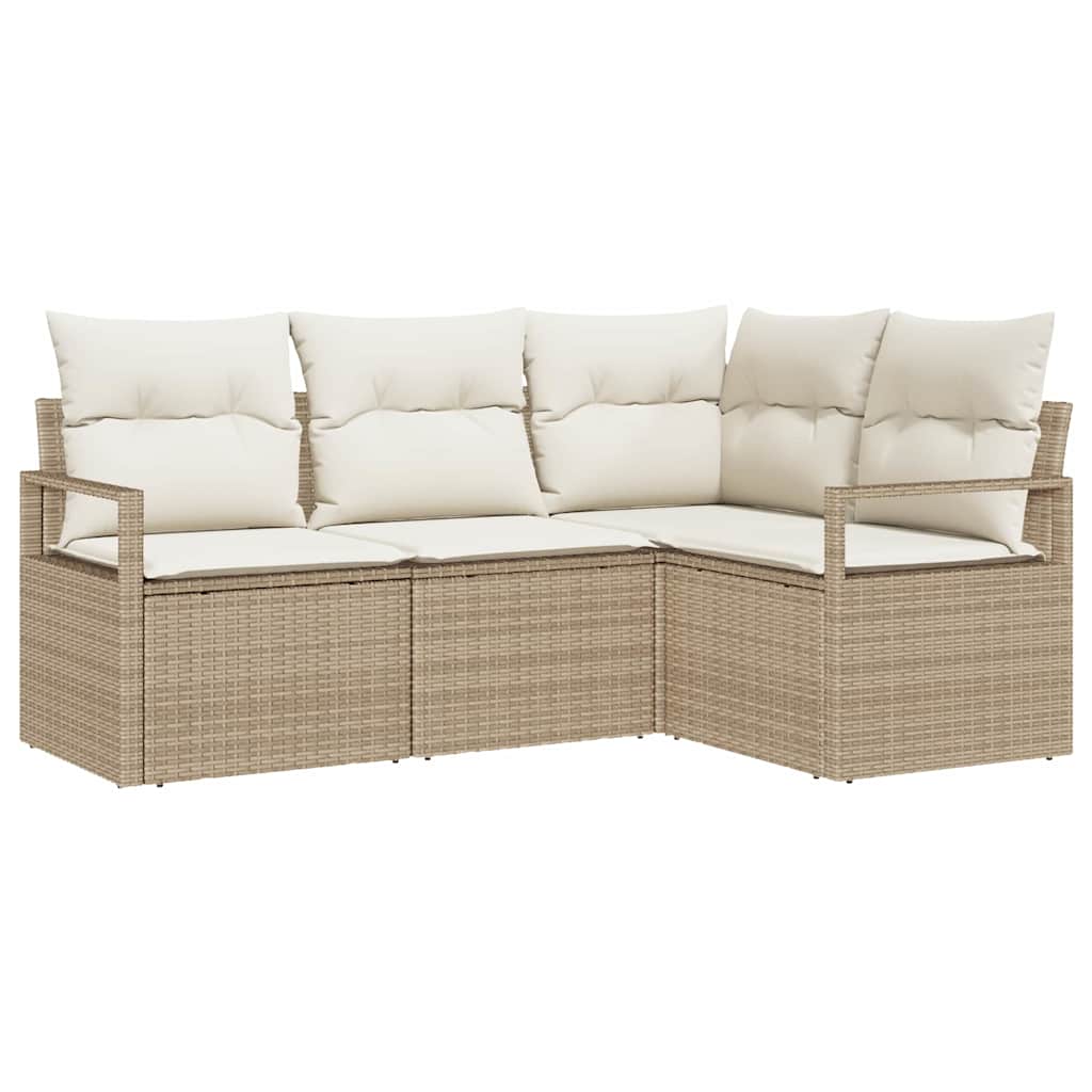 Sofa Sæt 4 pcs Beige polyrattan