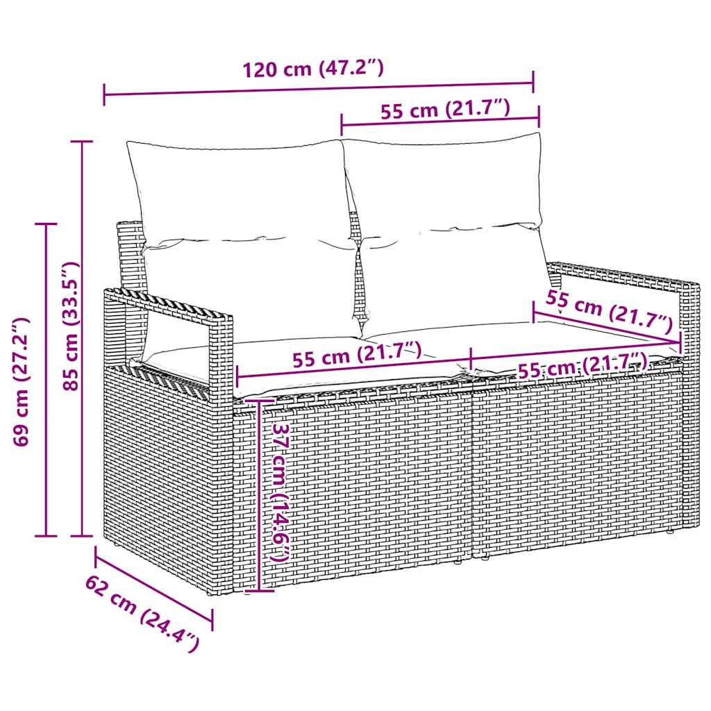 Sofa Sæt 4 pcs Beige polyrattan