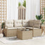 Sofa Sæt 5 stk. Beige polyrattan