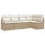 Sofa Sæt 5 stk. Beige polyrattan