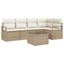 Sofa Sæt 6 stk. Beige polyrattan