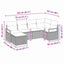 Sofa Sæt 6 stk. Beige polyrattan