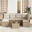 Sofa Sæt 7 stk. Beige polyrattan