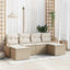 Sofa Sæt 6 stk. Beige polyrattan