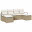 Sofa Sæt 6 stk. Beige polyrattan