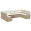 Sofa Sæt med pude 9 pcs Beige polyrattan
