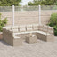 Sofa Sæt med pude 10 pcs Beige polyrattan
