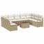 Sofa Sæt med pude 10 pcs Beige polyrattan