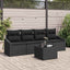 Sofa Sæt med pude med pude 5 pcs Sort polyrattan