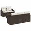 Sofa Sæt med pude med pude 6 pcs Brun og Creme polyrattan