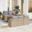 Sofa Sæt med pude med pude 6 pcs Beige og lys grå polyrattan