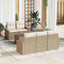 Sofa Sæt med pude med pude 6 pcs Beige og creme polyrattan