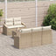 Sofa Sæt med pude med pude 6 pcs Beige og creme polyrattan